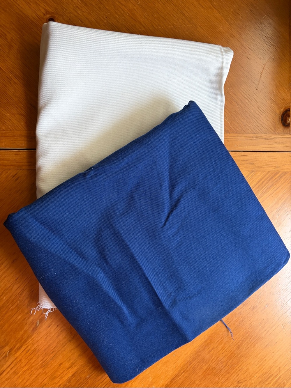 Fabric set 44”x100”+44”x60” Navy&White Cotton Polyester Suiting Fabric